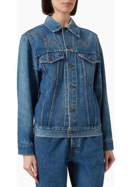 Rodeo Vintage Ceket - Mavi - Denim Kumaş Içeriği ile Şıklığınızı Tamamlayın