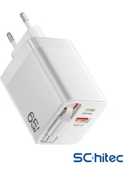 65W Type-C 60CM Kablolu Usba ve Pd Çıkışlı Süper Hızlı Şarj Aleti Başlığı Beyaz YK83 fiyatları