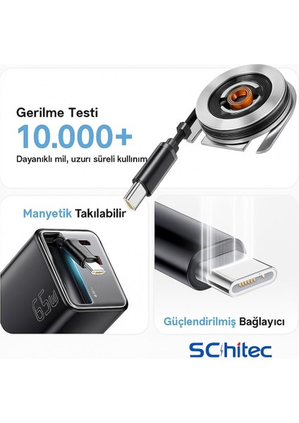 65W Type-C 60CM Kablolu Usba ve Pd Çıkışlı Süper Hızlı Şarj Aleti Başlığı Beyaz YK83 indirimleri