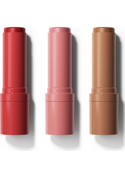 Allık Ruj Göz Farı Kiss&blush 3lü Set Metal Kutu I Makyaj Makeup | Stick | Seramid Skualen Vitamin E modelleri