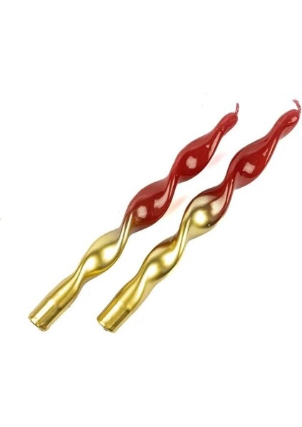 Gold Kırmızı 2li Mum 25CM