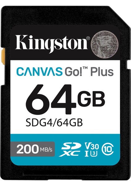Kıngston 64GB Sd Canvas Go+ SDG4/64GB
