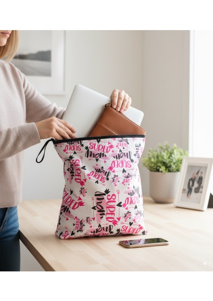 30X37CM, Super ,Mom, Su Geçirmez Islak Mayo Çantası, Torbası