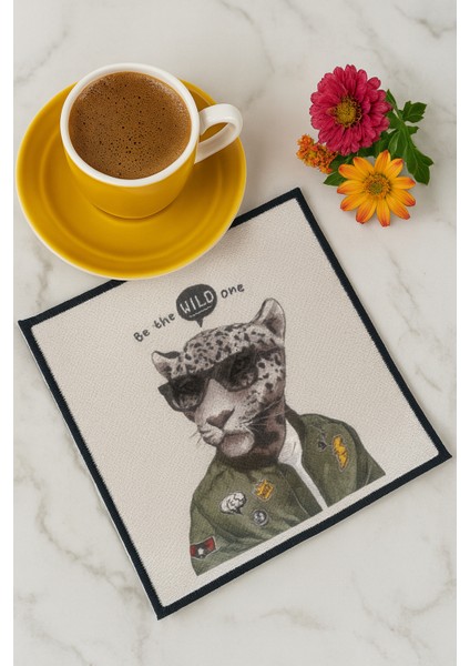 2’li Dijital Baskılı Nakış Detaylı Kokteyl Peçete DS18