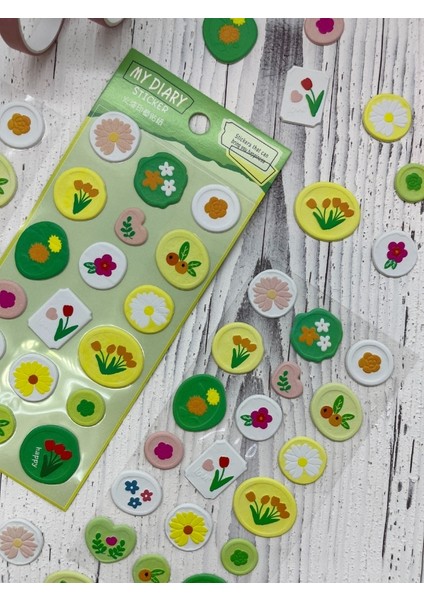 3D Kabartmalı 18 Adet Yeşil Paket Mühür Desenli Sticker / Etiket / Çıkartma fırsatları