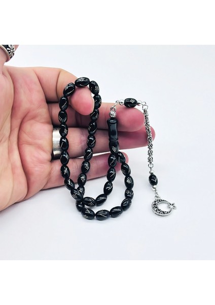 Gümüş Işlemeli Gürcistan Oltu Taşı Tesbih fiyatları