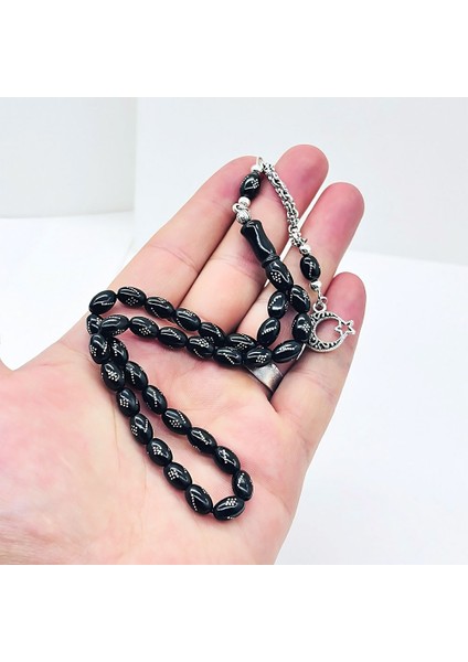 Gümüş Işlemeli Gürcistan Oltu Taşı Tesbih modelleri