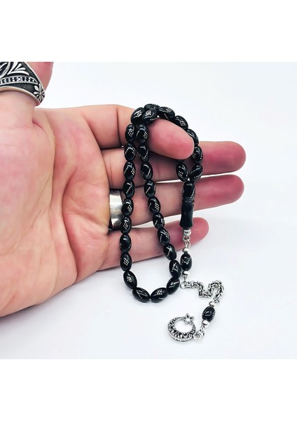 Gümüş Işlemeli Gürcistan Oltu Taşı Tesbih fırsatları