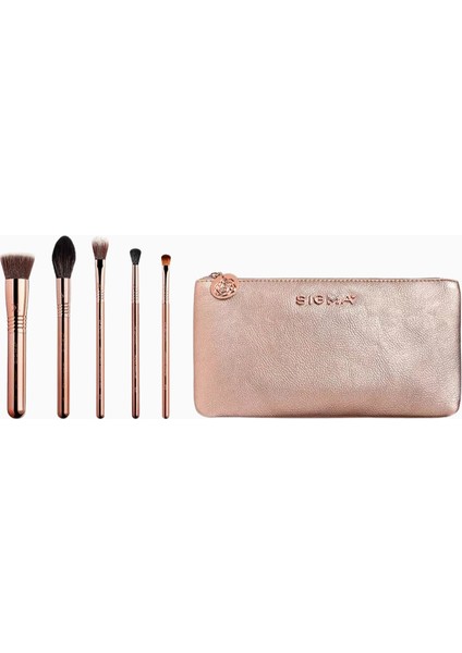 Sıgma Beauty Iconic Brush Set – 5’li Profesyonel Makyaj Fırçası & Lüks Çanta