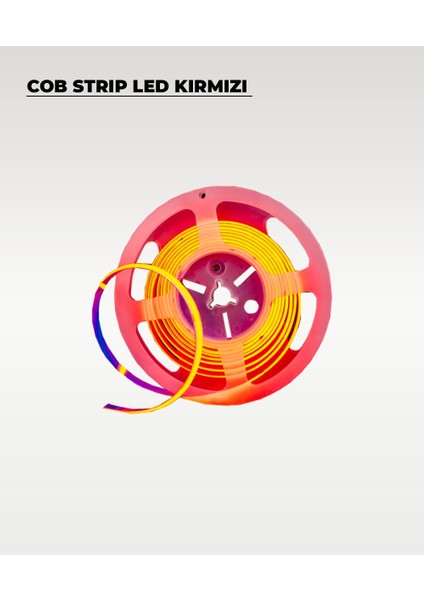 12V Cob Şerit LED Kırmızı Işık - Metrede 360 LED - 5 Metre fiyatları