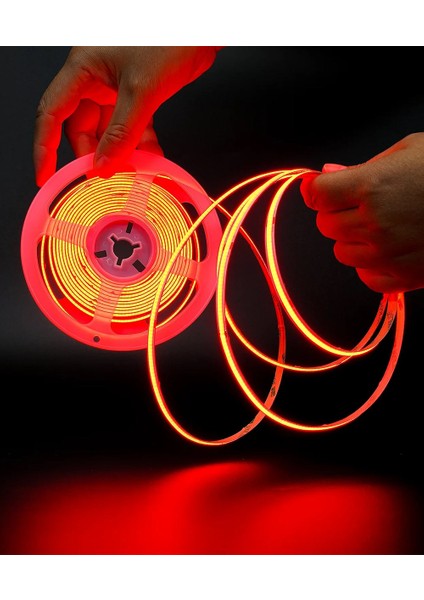 12V Cob Şerit LED Kırmızı Işık - Metrede 360 LED - 5 Metre modelleri