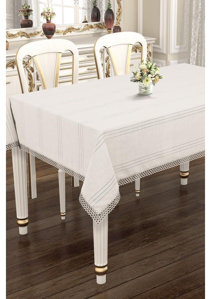 Asu 160X220 cm Tek Masa Örtüsü Krem