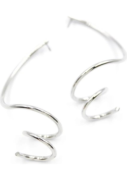 Kıvrımlı Küpe - Gümüş