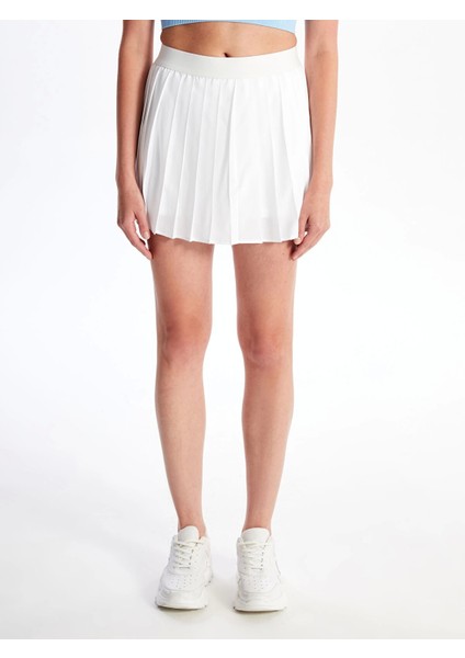 Xsıde Actıve Beyaz Kadın Beli Lastikli Düz Şort Etek modelleri