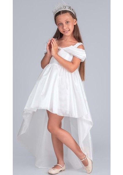 Kız Çocuk Düşük Omuz Detaylı Işıltılı Prenses Elbisesi M00760 fiyatları