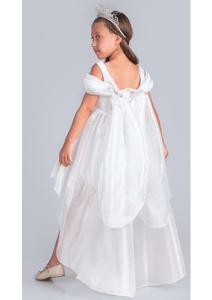 Kız Çocuk Düşük Omuz Detaylı Işıltılı Prenses Elbisesi M00760 fırsatları