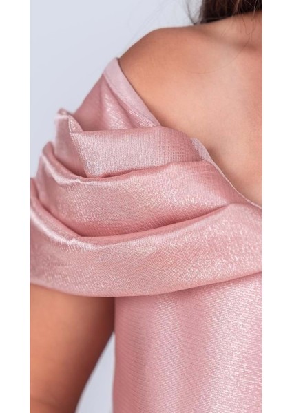 Kız Çocuk Düşük Omuz Detaylı Işıltılı Prenses Elbisesi M00760 fiyatları