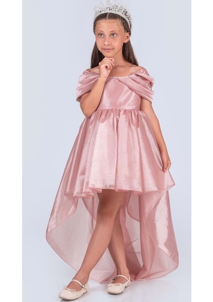 Kız Çocuk Düşük Omuz Detaylı Işıltılı Prenses Elbisesi M00760 modelleri