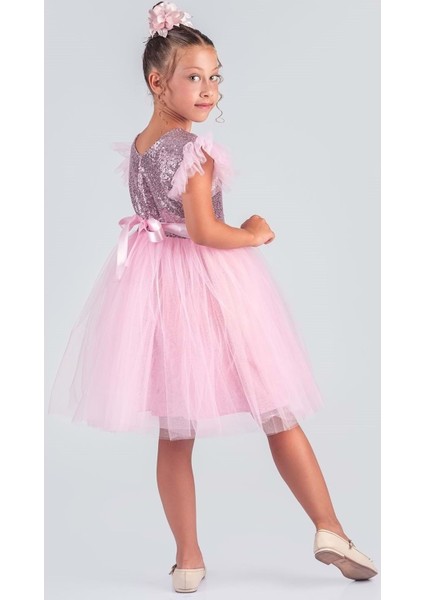 Tüllü Kız Çocuk Kpl Elbise MNK0526 modelleri