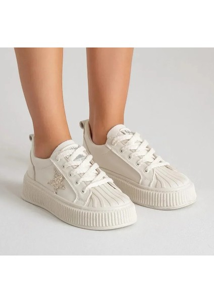 305 - Akıllı Ortopedik Taban - Yıldız Detaylı - Rahat - Kadın Spor Ayakkabı