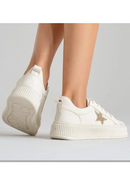 305 - Akıllı Ortopedik Taban - Yıldız Detaylı - Rahat - Kadın Spor Ayakkabı modelleri