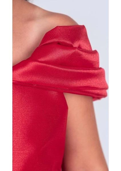 Kız Çocuk Düşük Omuz Detaylı Işıltılı Prenses Elbisesi M00760 fiyatları