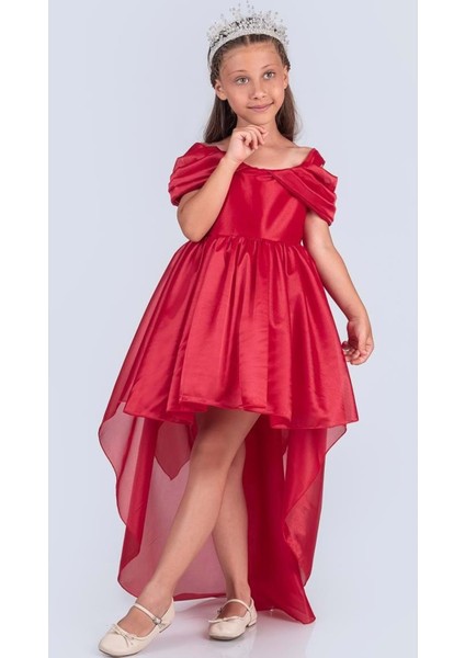 Kız Çocuk Düşük Omuz Detaylı Işıltılı Prenses Elbisesi M00760 modelleri
