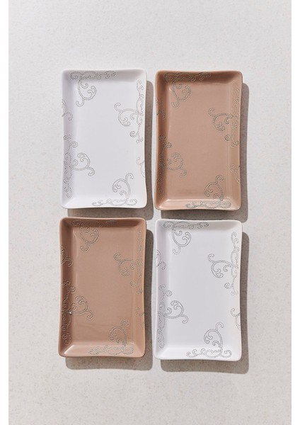 Dantel Seramik 4'lü Tabak Seti