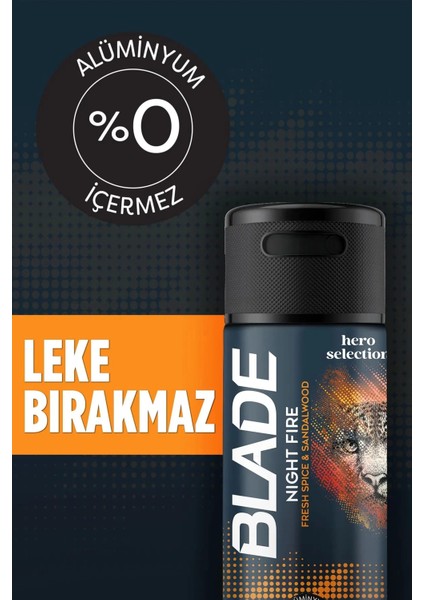 3 Adet Blade Hero Selection Serisi Night Fire Erkek Deodorant 150 ml fiyatları