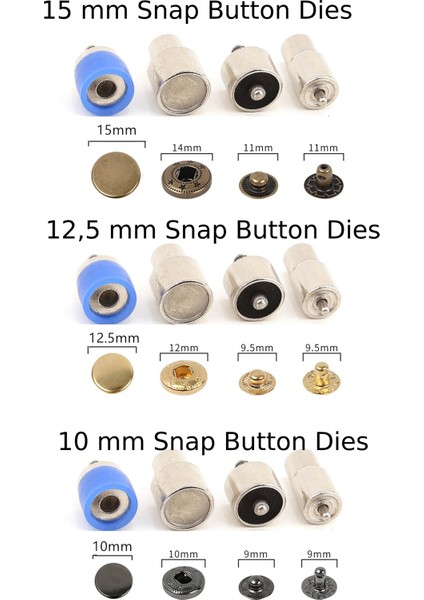 Çıtçıt Rivet Kuşgözü Pres Makinesi Kalıplı Tam Set