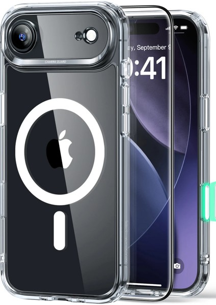 Apple iPhone 17 Air Kamera Kontrol Koruma Butonlu Classic Hybrid Magsafe Kapak + Cam Hediyeli Set