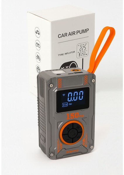 MC6619 | Taşınabilir Dijital Hava Kompresörü | 150 PSI | Şarjlı | LED Işıklı | Lastik Şişirme Pompası | USB Çıkışlı | Araç & Bisiklet & Top Uyumlu modelleri