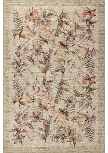 Florart Bej / Mor Vintage Dokulu Çiçek Desenli Dokuma Tabanlı Şönil Halı Al 469 fiyatları