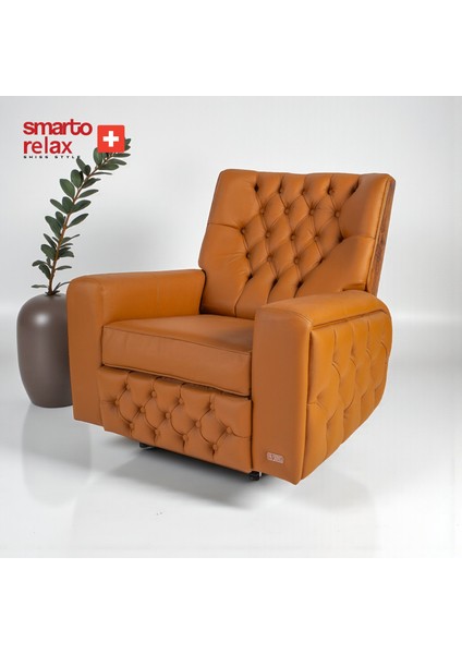 Relax TV Koltuğu Frigya Elektrikli Sırt Dayanağı Kontrol Panelli Ergonomik Kahverengi Deri Dekoratif Baba Koltuğu fiyatları