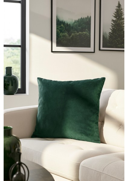 Düz Kadife Kırlent Kılıfı Haki 45X45