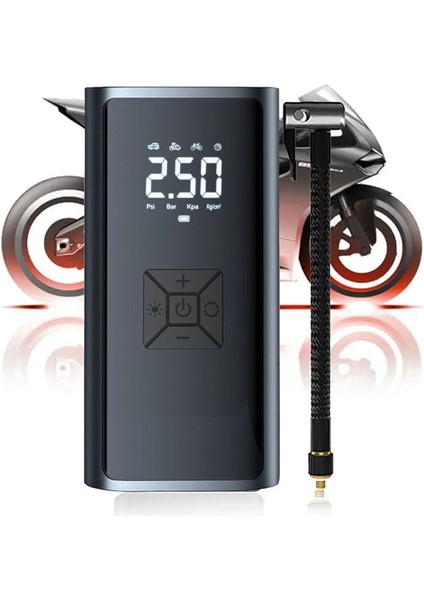 EG-216 | Taşınabilir Dijital Hava Kompresörü | 150 Psı | LED Işıklı | Otomatik Durdurma | USB Şarjlı | Araba-Bisiklet-Motosiklet-Top Için Uygun
