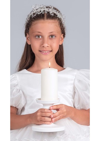 Kız Çocuk Eklenebilir Kuyruk Detaylı, Taçlı Aspendos Abiye Elbise M00758 indirimleri