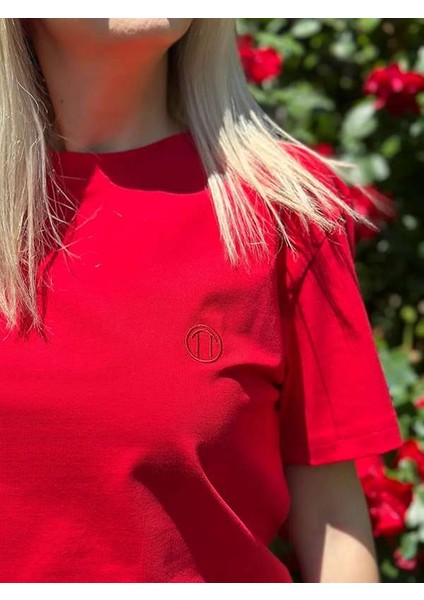 Regular Fit Bisiklet Yaka %100 Pamuk Kısa Kol Unisex Basic Kırmızı Tişört fiyatları