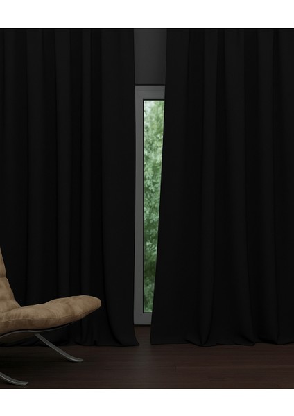 Blackout Işık Geçirmez Siyah-Antrasit Pilesiz Perde modelleri