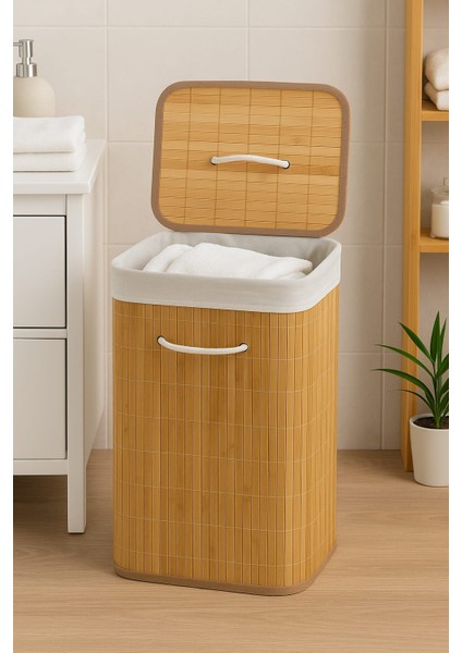 Bambu Kirli Çamaşır Sepeti Dikdörtgen fırsatları
