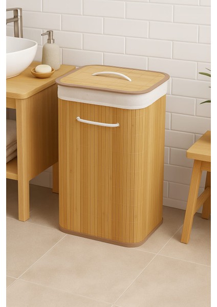 Bambu Kirli Çamaşır Sepeti Dikdörtgen indirimleri