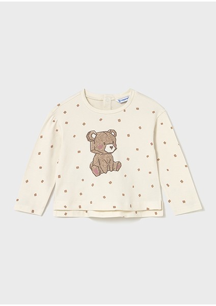 Kahverengi Desenli Kız Bebek Uzun Kollu Tişört 2077