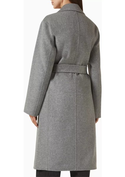 Belted Coat, Merino Yün, Kemerli ve Kimono Kollu Palto, Gri modelleri