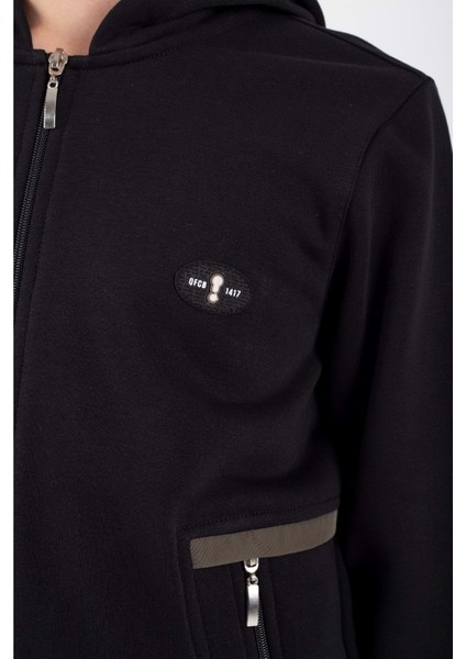 Erkek Çocuk Fermuar Kapamalı Kapüşonlu Arma Detaylı Eşofman Takımı M00757 fiyatları