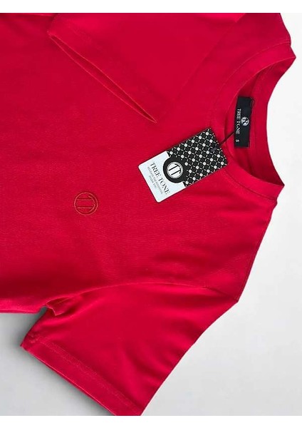 Regular Fit Bisiklet Yaka %100 Pamuk Kısa Kol Unisex Basic Kırmızı Tişört