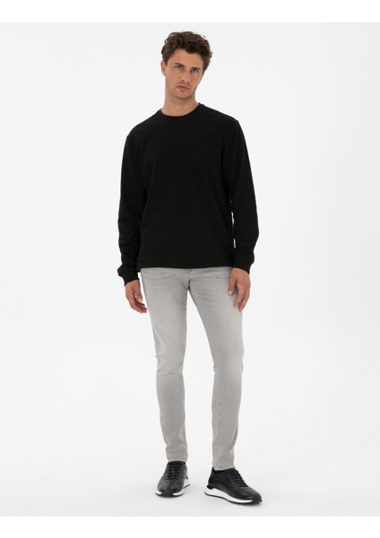 Erkek Siyah Regular Fit Sweatshirt 50313944-VR046 fırsatları