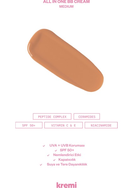 Bb Krem Nemlendirici| 50 Spf Uva/uvb I Leke Karşıtı I Fondoten I Kapatıcı I Canlandırıcıı Aydınlatıcı fiyatları