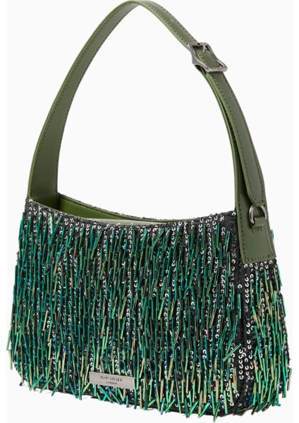 Bond Shoulder Bag Yeşil Pullu Deri Omuz Çantası modelleri