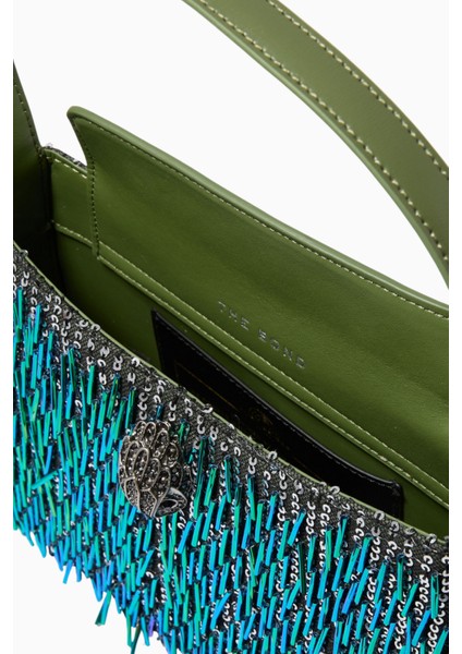 Bond Shoulder Bag Yeşil Pullu Deri Omuz Çantası