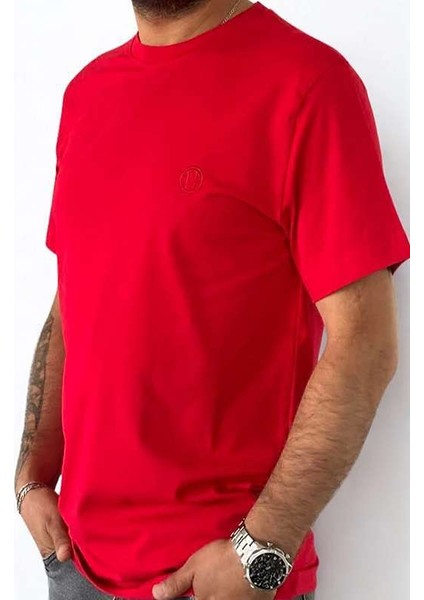 Regular Fit Bisiklet Yaka %100 Pamuk Kısa Kol Unisex Basic Kırmızı Tişört modelleri